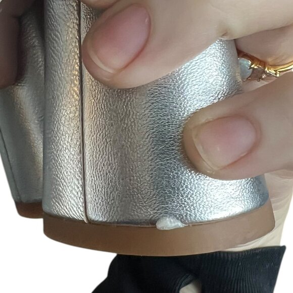 Sam Edelman Silver Kia Strappy Block Heel Sandal US 5.5M EUR 35.5 Y2K Vibe - Picture 6 of 6